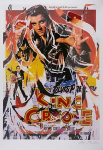 Mimmo Rotella seridecollage Elvis Presley King Creole firmata a mano timbrata - Foto 1 di 3