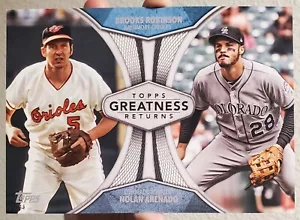 BROOKS ROBINSON/NOLAN ARENADO 2019 Topps Greatness Returns SP 5x7 #/49 - Picture 1 of 1