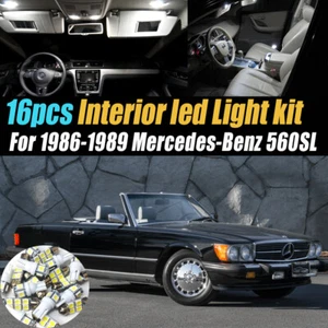 Kit de bombillas LED blancas interiores de coche de 16 piezas para Mercedes-Benz 560SL 1986-1989 - Imagen 1 de 10