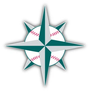 Seattle Mariners MLB Baseball Ball Star Car Bumper Sticker - 3'' or 5'' - Picture 1 of 1
