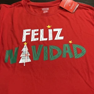 Holiday Shirt Men's Cut "FELIZ NAVIDAD" Size XL Sleepwear T Shirt - Picture 1 of 6