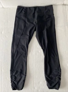 Pantalone Lululemon Practice Daily Crop TG 8 donna nero tasca estrema 23" cucitura interna - Foto 1 di 15
