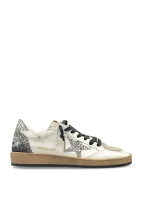 GOLDEN GOOSE Ball Star Women's White/Silver Glittered Low Top Sneakers New - Picture 1 of 5
