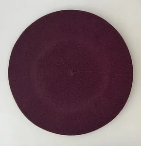 NEU MIT ETIKETT ZITRONE Baumwolle Strick 11 Zoll Barett Mütze lila aubergine aubergine • 4-SAISON - Bild 1 von 3