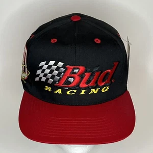 Vintage Ricky Craven #50 Bud Racing Snapback Hat Cap NASCAR Checkered Flag 1998 - Picture 1 of 15