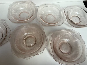 8 rosa Depression Glasschalen Vintage - Bild 1 von 12