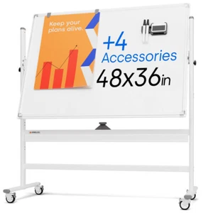 Dry Erase Board 48 x 36 - Large Portable Magnetic Whiteboard with Stand - - Picture 1 of 9