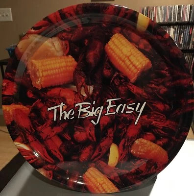 Big Easy Serving Tray 11.5" Round Tin Tray with Crawfish Boil Theme Lot of 4 - Image 1 of 4