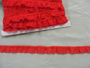 Gathered Lace Red 5 metres (170) - Picture 1 of 1