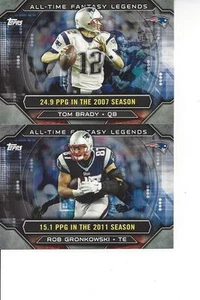 2015 Topps All-Time Fantasy Legends Tom Brady y Rob Gronkowski Patriots - Imagen 1 de 1