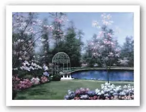 Lakeside Gazebo Diane Romanello Landscape Art Print 16x12 - Picture 1 of 1