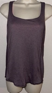 Lululemon Wild Tank Top 2 In 1 Heathered Gray Purple Pink Criss Cross Back 4 - Picture 1 of 7