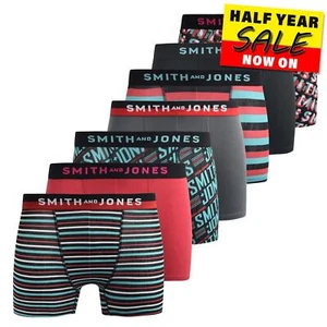 Smith & Jones 7pk Taden Hombres Cómodo Diseñador Elastizado Ropa Interior Boxer Shorts - Imagen 1 de 5