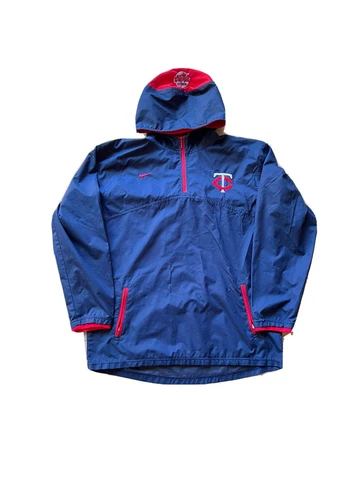 VTG Nike Minnesota Twins Pullover Hooded Windbreaker Jacket Size Large Cover