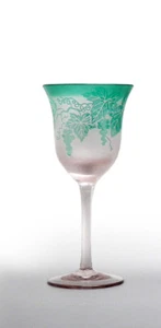 EDO KIRIKO Taburo Choukoku Yume Garasu Grape Wine Green 165mm 3028 MADE IN JAPAN - Picture 1 of 1