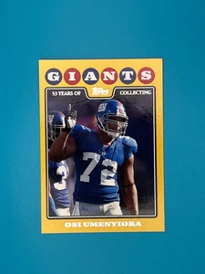 2008 Topps #207 Osi Umenyiora GOLD BORDER #/2008 - NFL Trading Card - Picture 1 of 2