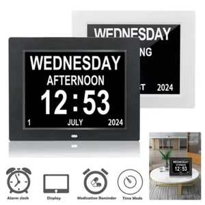 7" Digital Day Calendar Alarm Clock for Memory Loss Seniors Dementia Elderly - Picture 1 of 19