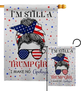 Bandera de jardín Trump Girl Americana política decorativa regalo patio casa pancarta - Imagen 1 de 19