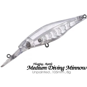 20PCS 10.5CM 8G Medium Diving Minnow DIY Unpainted Bait Blank Fishing Lure model - Picture 1 of 11