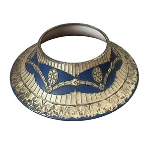 Vtg Art Deco Ornate Pendant Light Fixture Metal Enamel Ceiling Shade Canopy READ - Picture 1 of 11