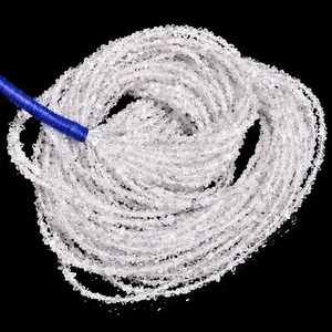 Cuentas facetadas de piedras preciosas de diamantes naturales Herkimer 4X3 5X6 mm hilo 16" usado en excelente estado-263 - Imagen 1 de 2