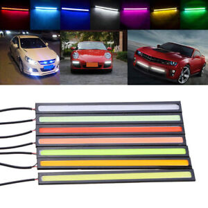 12V LED Flexible Strip DRL Daytime Running Lights Fog COB Car Lamp Headlight +