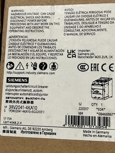 Siemens Sirius 3RV2041-4KA10 Motor Protection Circuit Breaker NEW IN BOX - Picture 1 of 2