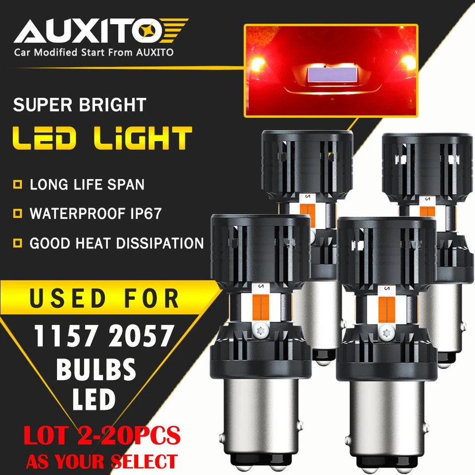 2-20X AUXITO 1157 7528 2057 LED Rojo Brillante Freno Trasero Luz de Parada Bombillas de Estacionamiento C Foto 1 de 4