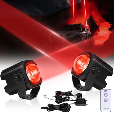 2x 4 Colors Laser LED Whip Light Whipless Antenna Remote For Can-Am UTV ATV RZR - Image 1 of 4