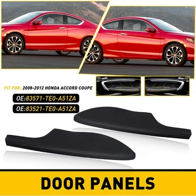 Juego lateral R+L panel reposabrazos puerta cuero negro para Honda Accord cupé 2008-2012 Foto 1 de 4