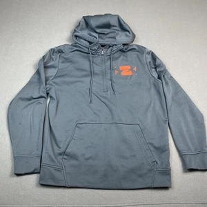 Felpa Under Armour grigia con cappuccio uomo media 1/4 zip logo pullover felpa sciolta - Foto 1 di 12