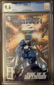 EARTH 2 #25 CGC 9.6 ANDY KUBERT ART 1ª aplicación de portada Val-Zod Superman - Imagen 1 de 2