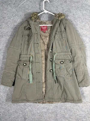 Chaqueta Abercrombie & Fitch para mujer grande forro de piel sintética verde Foto 1 de 4