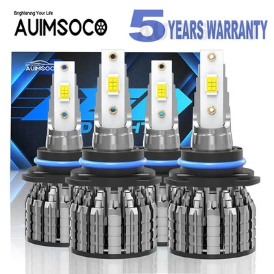 White LED Headlight Bulbs Kit For Cadillac Fleetwood Base Sedan 4-Door 1990-1996 - Image 1 of 4