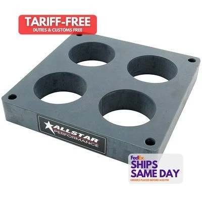 Allstar ALL25994, One Gray Plastic Carb Spacer 4500 4 Hole 1.00In Performance Pa - Image 1 of 4