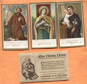 Vintage Saints Francis Louis & Stanislas Three Cards See Scans - Picture 1 of 3