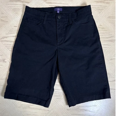 NYDJ Not Your Daughters Jeans Shorts Black Bermuda Casual Lift Tuck Womens 6 - Image 1 of 4