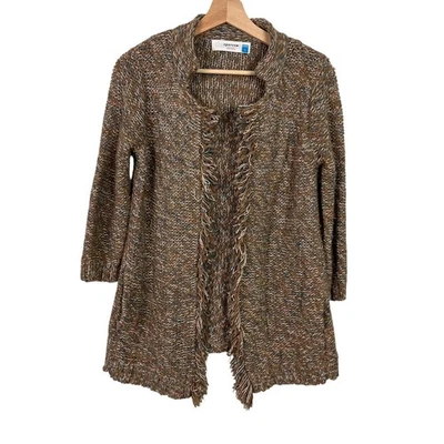 Cárdigan largo abierto con flecos Anthropologie Sparrow pequeño mezcla de lana de lino Foto 1 de 4