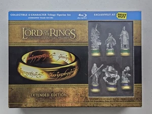 The Lord of The Rings Extended Edition Blu Ray Box Set w/ 6 Character Figure Set - Picture 1 of 5