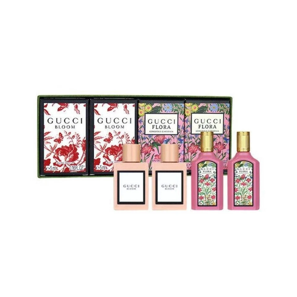 Gucci 4 piezas mini set para mujer: 2 x flor 0,16 eau de parfum + 2 x flora gorgeou Foto 1 de 1