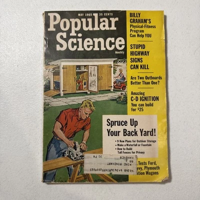 Popular Science Magazine May1965 Volume 186 No. 5 Vintage - Image 1 of 4