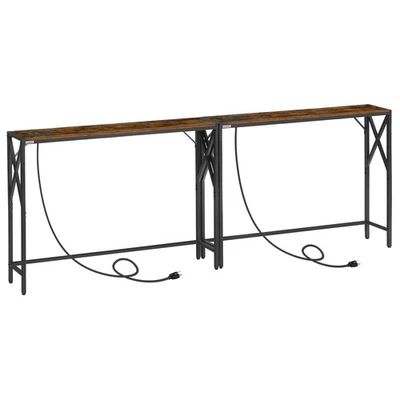 78.7'' Narrow Sofa Table with Charging Station, 2 Pack Skinny Console Table, ... - Image 1 of 4