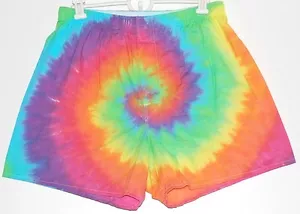 Men's TIE DYE Boxers Neon Spiral Hanes sm m l xl shorts hippie art boho - Picture 1 of 1