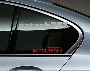 Calcomanía para ventana deportiva de carreras Powered by MITSUBISHI emblema logotipo par rojo - Imagen 1 de 1