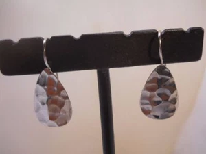 Solid 925 Crafted Sterling Silver Dangle Earrings Tear Drops nSS87 - Picture 1 of 4