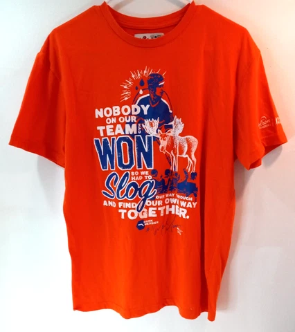 Molson Canadian Beer The Alumni Mark Messier Orange Large Men's Hockey Shirt Cover
