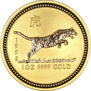 1 oz 100$ Australien Goldmünze Lunar Tiger 1998 BU - Bild 1 von 2
