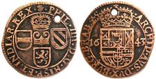 SPAANSE NEDERLANDEN - Filips IV - Oord Antwerpen 1643 (VH 653-AN)