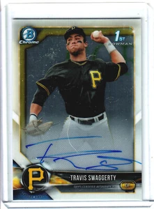 Bowman Chrome Draft Travis Swaggerty 2018 automático primera cantidad cromada - Imagen 1 de 2