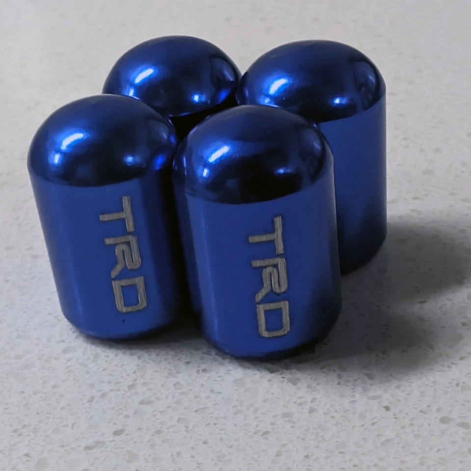 4x TRD BLUE BULLET Tire Valve Stem Caps For Car, Truck Universal Fitting - Image 1 of 1